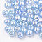 ABS Plastic Beads, Imitation Pearl , Round, Light Sky Blue, 6x5.5mm, Hole: 1.5mm, about 4700pcs/500g