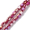 Electroplate Glass Beads Strands, AB Color Plated, Faceted, Barrel, Crimson, 8~8.5x8mm, Hole: 1.5mm, about 80pcs/strand, 26.30''(66.8cm)