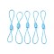 Elastic String, with Silicone Beads Buckle, for Hanging Tags, Cards, Keys, Light Sky Blue, 65~78x1mm