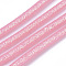 PVC Tubular Synthetic Rubber Cord, Hollow Pipe, with Glitter Powder, Pink, 5.5mm, Hole: 2.5mm, about 54.68 yards(50m)/bundle