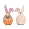 Single-Sided Printed Wood Big Pendants, Rabbit Charm, Sandy Brown, 97x45x2.5mm, Hole: 3.5mm