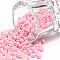 Glass Seed Beads, Opaque Colours Seed, Round, Pink, 3mm, Hole:1mm, about 2222pcs/100g