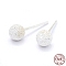 Textured 925 Sterling Silver Ball Stud Earrings, Textured, Silver, 5mm, Pin: 0.7mm