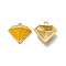 Alloy Enamel Pandants,  Lead Free & Cadmium Free, Light Gold, Diamond Charm, Orange, 16x16x5.5mm, Hole: 1.4mm