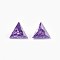 Cubic Zirconia Pointed Back Cabochons, Triangle, Faceted, Indigo, 5x6x3mm