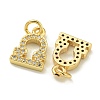 Rack Plating Brass Micro Pave Cubic Zirconia Pendants KK-K386-02C-G-2