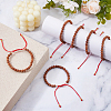 6Pcs Round Natural Rudraksha Beaded Braided Bead Bracelets BJEW-DC00021-4