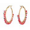 Beaded Big Hoop Earrings EJEW-JE04172-02-2