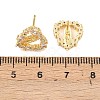 Brass Micro Pave Clear Cubic Zirconia Virgin Mary Stud Earrings EJEW-F400-23B-G-5