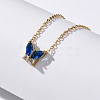 304 Stainless Steel Cubic Zirconia Butterfly Pendant Necklaces LS-NJEW-Z057-05A-G-2