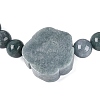 Natural Jadeite Round & Flower Beaded Stretch Bracelets BJEW-N041-07-3