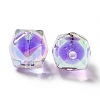 Two Tone UV Plating Rainbow Iridescent Acrylic Beads TACR-D010-02G-3