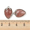 Natural Strawberry Quartz Faceted Pendants X-G-M431-06P-06-3