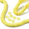 Flat Round Handmade Polymer Clay Beads CLAY-R067-12mm-22-5