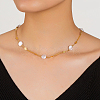 Simple and Elegant Brass  Imitation Pearl Unique Round Pendant Necklaces RA5368-1