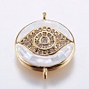 Brass Micro Pave Cubic Zirconia Links ZIRC-F077-11-2