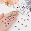 48Pcs 12 Colors Glass Rhinestone Charms RB-BBC0001-01-3