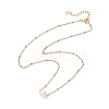 Round Natural Cultured Freshwater Pearl Pendant Necklaces X-NJEW-JN04966-4