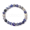 Natural Sodalite Beads Stretch Bracelets for Women Men BJEW-JB11453-2