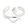 Non-Tarnish 304 Stainless Steel Snake Open Cuff Rings for Women RJEW-K273-09P-2