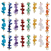 48Pcs 8 Styles Natural & Synthetic Chip Gemstone Beaded Connector Charms PALLOY-GO00057-1
