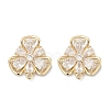 Brass Micro Pave Cubic Zirconia Stud Earring Findings LS-KK-Z094-09G-2