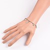 Moon & Star Stainless Steel Gemstone Charm Bracelets BJEW-JB01935-6