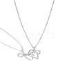 Bowknot 925 Sterling Silver Pendant Cable Chain Necklaces for Women FS-WG65D1C-01-4