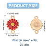 20Pcs Zinc Alloy Enamel Sunflower Connector Charms ENAM-FP0002-58-3