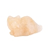 Natural Yellow Hematoid Quartz Carved Cat Figurine G-Q615-04G-1