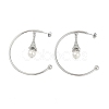 304 Stainless Steel C-Shaped with Eiffel Tower Stud Earrings for Women EJEW-K281-33P-2