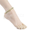 Acrylic Leaf Charm Anklets with Imitation Pearl Beaded for Women AJEW-AN00523-3