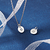 2Pcs 925 Sterling Silver Hollow Flat Round Charms with Jump Rings STER-PH0002-83B-5
