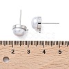 SHEGRACE Brass ABS Imitation Pearl Half Round Stud Earring Findings XGR0100P-119P-3