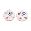 Printed Alloy Enamel Pendants ENAM-N071-12G-2