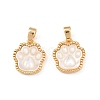 Natural White Shell Paw Print Charms KK-H524-17G-1
