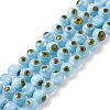 Handmade Evil Eye Lampwork Round Bead Strands LAMP-L055-8mm-22-1