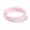 Natural Rose Quartz Oval Beaded Stretch Bracelet G-E010-01N-1
