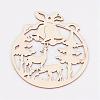 Undyed Wooden Pendants WOOD-K005-04-1