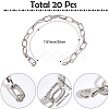 20Pcs Iron Cable Chain Bracelets for Women Men BJEW-SC0001-42-2