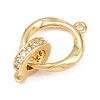Brass Micro Pave Clear Cubic Zirconia Twisted Ring Links KK-G544-45G-1