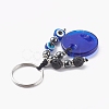 Flat Round Evil Eye Lampwork Keychain KEYC-JKC00243-4