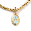 Alloy Enamel Oval with Virgin Mary Charm Bracelets BJEW-L652-19-G-3