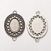 Tibetan Style Alloy Oval Cabochon Connector Bezel Settings LS-PALLOY-J494-09AS-1
