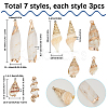 21pcs 7 styles Electroplate Shell Shapes Pendants SHEL-SC0001-57-2