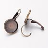 Brass Leverback Earring Findings KK-C1244-14mm-AB-NR-2