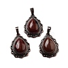 Natural Mahogany Obsidian Teardrop Pendants G-K363-01R-20-1