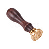 PandaHall Elite DIY Letter Scrapbook Brass Wax Seal Stamps and Wood Handle Sets AJEW-PH0010-H-5