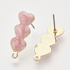 Iron Enamel Stud Earring Findings IFIN-N003-08C-2