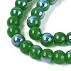 Electroplate Imitation Jade Glass Beads Strands EGLA-Q132-6MM-01B-09-3